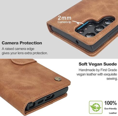 Case Wallet for Samsung Galaxy S23 Wallet Case, 6.1 Inch Magnetic Detachable Leather Flip Case with Card Holders, Wireless Charging Supported, Kickstand Phone Cover RFID Blocking, Black in Saudi Arabia