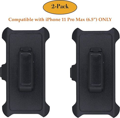 استبدال مشبك حزام AlphaCell متوافق مع حافظة OtterBox Defender Series لهاتف Apple iPhone 11 Pro Max (6.5") فقط - عبوتان باللون الأسود in Kuwait