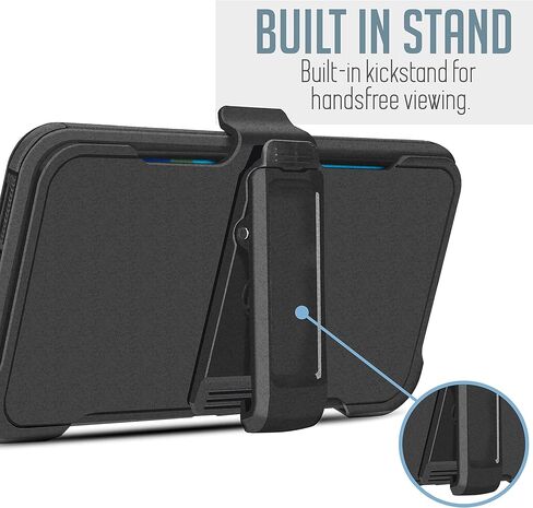Customerfirst Compatible for Samsung Galaxy A04E Case, with Belt Clip Holster Heavy Duty Rugged Shockproof Full Body Protection Kickstand Cover with Built in Screen Protector (Black) in Saudi Arabia