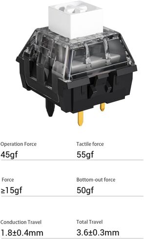 5 Pin Tactile 45gf BOX V2 مفاتيح لوحة المفاتيح، متوافقة مع أغطية مفاتيح لوحات المفاتيح الميكانيكية MX، ومفاتيح الألعاب DIY (38 قطعة) (بني) in Kuwait