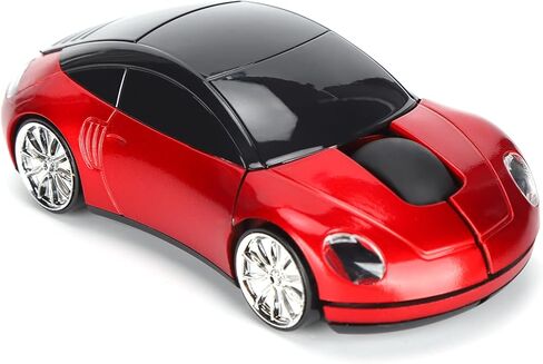 2.4GHz Car Mouse, 3D Sport Car Shape Ergonomic Optical Mice with USB Receiver, 1600 DPI Computer Mouse with LED Light for PC Laptop Computer Kids Girls Small Hands (Red) in Kuwait