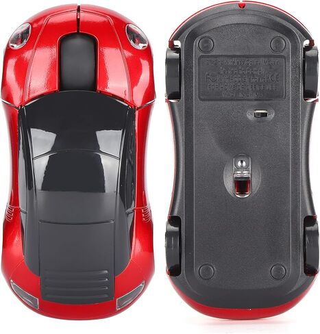 2.4GHz Car Mouse, 3D Sport Car Shape Ergonomic Optical Mice with USB Receiver, 1600 DPI Computer Mouse with LED Light for PC Laptop Computer Kids Girls Small Hands (Red) in Kuwait