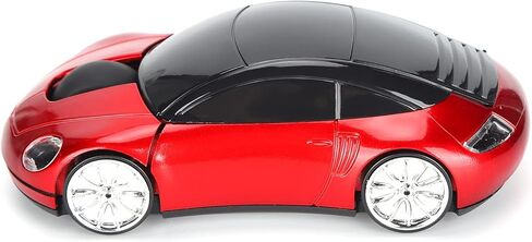 2.4GHz Car Mouse, 3D Sport Car Shape Ergonomic Optical Mice with USB Receiver, 1600 DPI Computer Mouse with LED Light for PC Laptop Computer Kids Girls Small Hands (Red) in Kuwait
