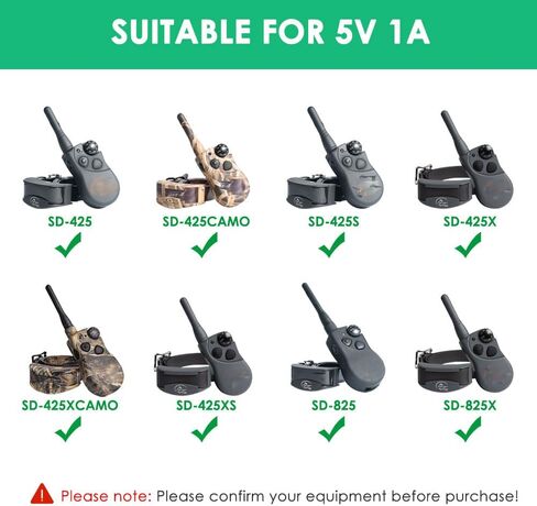 سلك طاقة شاحن بديل متوافق مع جهاز التدريب عن بعد SportDOG SD-425 SD-425S SD-425CAMO SD-825 مزود محول الطاقة in Kuwait