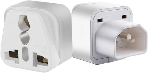 (2pack) C14 to NEMA-5-15P,IEC320 C14 to Universal Socket,for UPS/PDU Server,for EU US UK AU Socket Power Adapter AC Plug, a Computer Host & More C13 Socket Equipment (White) in Saudi Arabia