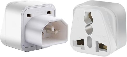 (2pack) C14 to NEMA-5-15P,IEC320 C14 to Universal Socket,for UPS/PDU Server,for EU US UK AU Socket Power Adapter AC Plug, a Computer Host & More C13 Socket Equipment (White) in Saudi Arabia