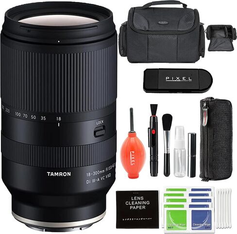 Tamron 18-300mm f/3.5-6.3 Di III-A VC VXD Lens for Sony E with Advance Accessory and Travel Bundle (Tamron 6 Year USA Warranty) | 18-300mm Sony Lens in Saudi Arabia