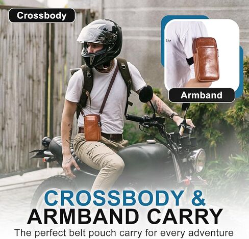 محفظة هاتف محمول من الجلد الطبيعي مع حزام كتف، حقيبة سفر صغيرة تمر بالجسم للنساء والرجال، حافظة هاتف بمشبك حزام وحقيبة هاتف تناسب هاتف Samsung Galaxy A15 S24 Ultra S23+ (أسود) in Kuwait