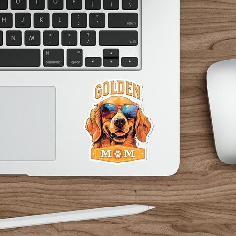 Golden Retriever Mom Sticker Dog Souvenir Decal Vinyl Small Waterproof for Water Bottle Mug Passport Book Scrapbook Notebook Laptop Tumbler Skateboard Computer Phone Size 4" Funny Gift in Saudi Arabia