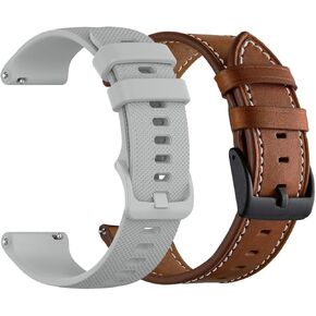 YEEJOK 22mm Watch Bands Compatible for Fossil Gen 6/5E 44mm Bands Silicone+Leather, Replacement Sport Strap+Leather Strap for Fossil Gen5 Men's Carlyle Garrett/Women's Julianna Smart Watch