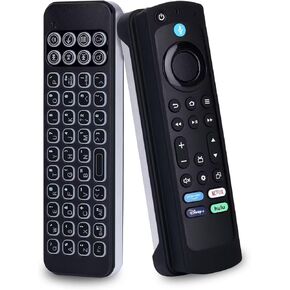 iPazzPort Mini Bluetooth Keyboard, QWERTY Handheld Backlit Wireless Mini Keypad,Portable and Rechargeable, for Latest AMZ Fire TV Stick 4K Max, Smart TV, HTPC, IPTV with Fire TV Remote Cover(6.2in)