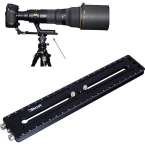 220mm Long Camera Quick Release Plate, Double Slides, with Function Extension Holes 1/4" Screws, Compatible with Arca-Swiss Fit Tripod Head Panning Head Panorama Head Panoramic Head Clamp