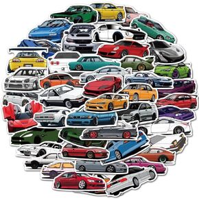 50 PCS Car Stickers Sport Car Racing Decals Stickers Skins & Decals Water Bottle Laptop Stickers Vinyl Stickers Pack DIY Decor