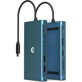 USB C Hub, TOTU 12 in 1 USB C Docking Station Triple Display 4K DP/2*HDMI, USB C Adapter Compatible with Pro/Air(5Gbps USB A/C 3.0,1G Ethernet,PD 100W,3.5mm mic,SD/TF)