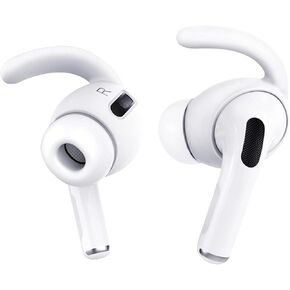 ALXCD Earbuds Tips Hook Replacement for Air Pods Pro Headset, 6 Pairs Anti-Slip Anti-lost Soft Silicone Sport Ear Buds Tips, Fit for Air Pods Pro [Sport] White 6 Pairs