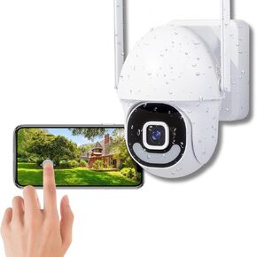 2K HD Weatherproof 5Gh/2.4G Dual Band Wireless Security Camera Outdoor, 24/7 Recording Security Camera, WiFi Cameras for Home Security Outdoor, Plug-in Power, 360° Auto Tracking Camera