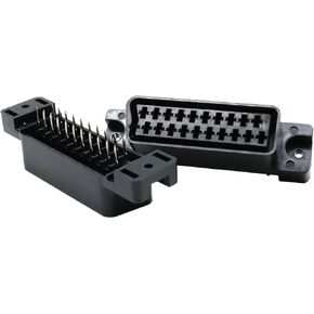 10 Pcs Vertical Type 21 Pin Audio Video Socket Adapters PCB Mounting TV DVD VCR Female Connectors