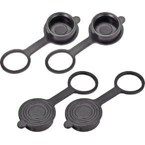 uxcell 4pcs GX16 Aviation Connector Plug Cover, Waterproof Plastic Cap Black