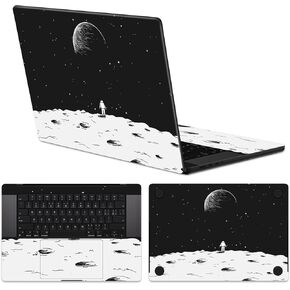 IMMOENUC 3-in-1 Laptop Skin Sticker for 2023 MacBook Pro 14 M3 Pro/Max 14 inch A2992/A2918 Laptop Cover Top Cover+Bottom Cover+Full Tray Sticker Compatible with 2021 Pro 14 (A2779,A2442) Earth Black