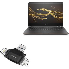 BoxWave Smart Gadget Compatible with HP Spectre x360 (15-bl075nr) - AllReader SD Card Reader, microSD Card Reader SD Compact USB - Jet Black