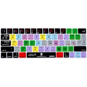 XSKN Adobe Illustrator CC English Shortcut AI Functional Hotkey Design Silicone Keyboard Skin Cover Compatible Touch Bar MacBook Pro 13 (A1706, A1989) & MacBook Pro 15 (A1707, A1990), US EU Layout