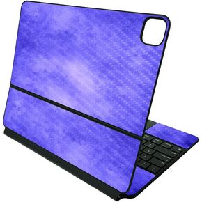 MightySkins Carbon Fiber Skin Compatible with Apple Magic Keyboard for iPad Pro 12.9" (3rd-6th Generation) - Blue Strokes | Protective, Durable Textured Carbon Fiber Finish | Made in The USA