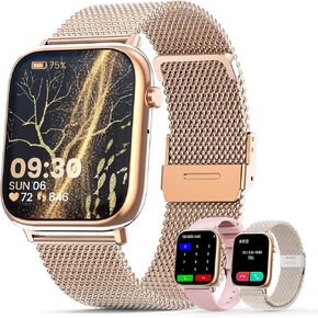 Smart Watches for Women，1.83" Fitness Tracker with Answer/Make Calls/Sleep Monitor/IP67 Waterproof /SpO2 Fitness Tracker/Sleep Monitor Watch for Android iOS (Silver)