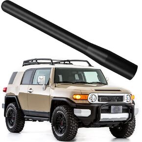 4 Inch Short Radio Aluminium Alloy Antenna for Toyota Tundra (2000-2020), Toyota Tacoma (2005-2016), Toyota FJ Cruiser (2006-2015), Nissan Titan (2019-2023) AM/FM Replacement Antenna