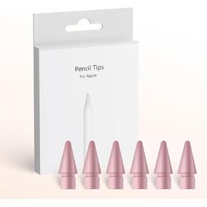 6 Pack Replacement Tips for Apple Pencil 1st/2nd Generation,Upgraded Durable Apple Pencil 2nd Generation Tips,Apple Pencil Spare No Wear Out Fine Point Precise Control Apple Pen Tip Rose Gold
