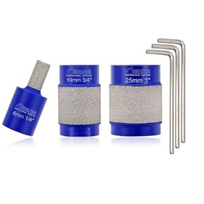 SHDIATOOL Diamond Glass Grinder Bits for Stained Glass,Shelfish,Glass Grinder Heads,Glass Grinding Wheel, Stain Glass Tools for Glass Grinder (4 Pieces,1-Inch, 3/4-Inch, 1/4-Inch,1/8-Inch)