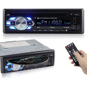 Bluetooth Car Radio in Dash Car 1Din FM USB SD Aux Input DVD CD Player with Remote and Hands Free