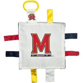 University of Maryland Crinkle Learning Lovey Sensory Plush Blanket - Tag Toys for Babies - Baby Stroller Toys - Sports Team Pride MVP Registry Gift w/Stroller Clip (8 x 8 Tag Toy)…