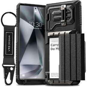 VRS DESIGN Damda Glide Ultimate for Samsung Galaxy S24 Ultra Phone Case (2024), Premium Sturdy Fully Covered Camera Lens Protection Cover Wallet Case with Multi-Functional Strap (Matte Black)
