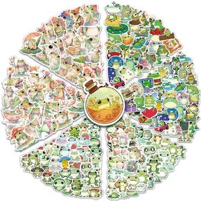 200Pcs Frog Stickers, Cute Frog Stickers Deacals for Kids, Waterproof Vinyl Frog Stickers for Water Bottle, Laptop, Kindle, Scrapbook