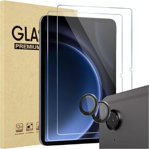 ProCase 2 Pack Screen Protector for Galaxy Tab S9 FE 5G/WiFi 10.9" 2023 + 2 Pack Camera Lens Protector Matching Galaxy Tab Colors, Tempered Glass Film Guard for Galaxy Tablet SM-X510 X516 X518 -Gray
