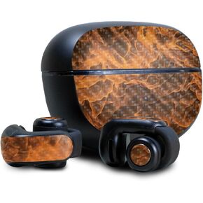 Carbon Fiber Skin Compatible with Bose Ultra Open Earbuds - Burning Up - Premium 3M Vinyl Protective Wrap Decal Cover - Easy to Apply | Crafted in The USA by MightySkins