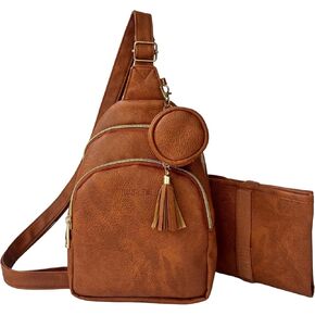 Mini Diaper Bag, Small Baby Diaper Bag, Sling Diaper Bag, Chest Bag, Small Crossbody Backpack for Mom- Portable Changing Pad, Pacifier Holder, Water-Resistant PU Leather