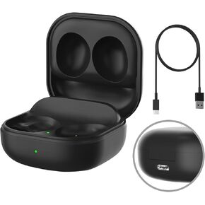 Wireless Charging Case for Samsung Galaxy Buds 2 Charging Case Replacement, Charger Case Compatible with Galaxy Buds 2 Charger Support Wired and Wireless Charging (NOT Included Earbuds) Black