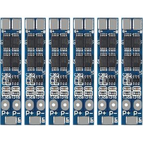 6pcs 2S 8A 7.4V 8.4V 16A Current Limit 18650 Lithium Battery Charger BMS Circuit PCB Protection Board for Li-ion Lithium Battery Cell Overcharge Over-Discharge Protection