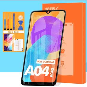 for Samsung Galaxy A04 Screen Replacement for Samsung Galaxy A04 SM-A045F SM-A045F/DS LCD Display Digitizer Touch Screen Assembly with Tools(Black with Frame)