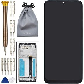 LCD Screen Touch Digitizer Screen with Screen Frame Replacement for LG K41S Black LMK410EMW LM-K410EMW LM-K410