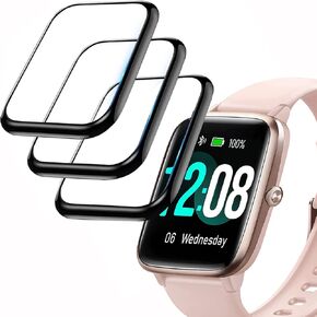Compatible for GRV FC1 Smartwatch Screen Protector, [3 Pack] YOUkei Full Coverage Screen Protector Protective Cover Saver for Veryfitpro ID205L ID205 ID205U ID205G Smartwatch (3 pack)