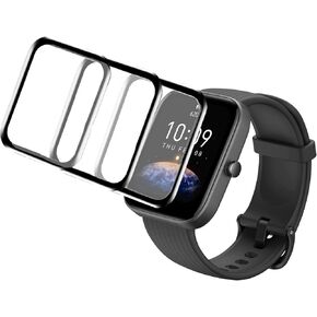 Compatible for Amazfit Bip 3 Screen Protector, [3 Pack] 3D Full Coverage PET Soft Screen Protector Film Compatible with Amazfit Bip 3 / Bip 3 Pro Smart Watch (3 pack)