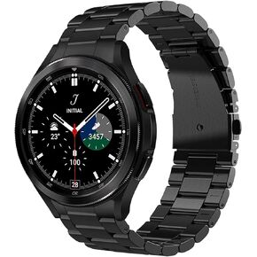 KOREDA No Gap Metal Bands Compatible with Samsung Galaxy Watch 7 FE 4 5 6 40mm 44mm/Galaxy Watch 6 Classic 43mm 47mm/Watch 5 Pro 45mm/4 Classic 42mm 46mm, Solid Business Stainless Steel Metal Strap for Men (Silver)