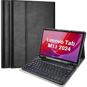 ProCase Case with Keyboard for Lenovo Tab M11 / Tab K11 LTE 11" 2024, PU Leather Case with Magnetically Detachable Wireless Keyboard for Lenovo Tab M11 / Lenovo Tab K11 LTE 11 Inch -Black