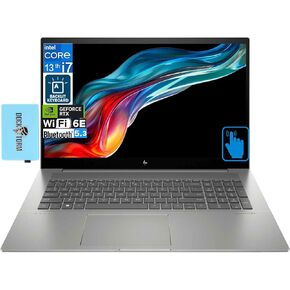 كمبيوتر محمول HP Envy شاشة لمس IPS FHD مقاس 17.3 بوصة (10 كور Intel i7-1355U، RTX 3050 4GB، 64GB RAM، 2TB PCIe SSD، Backlit KYB، 2 Thunderbolt 4، WiFi 6E، BT 5.3، Win11Pro) مع منفذ USB Hub DKZ المتوسع in Kuwait
