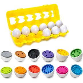 Color & Number Matching Egg Toy - Number Sorting & Color Recognition Learning Toy for Toddlers - Preschool Game - Montessori Education - Easter Eggs