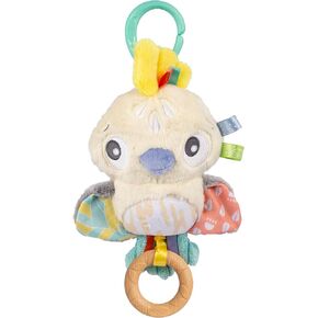 Playgro Fauna Friends Pull String Cockatoo - Interactive Musical Toy with Hanging Features for Car Seats & Cribs - Blend of Teething & Sensory Exploration - A Whimsical Addition to Your Baby Gym Toys