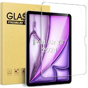 Screen Protector for iPad Air 13 Inch M2 2024, Tempered Glass Film Guard for iPad Air 6th Generation [2024 6th Gen] Anti-Scratch Bubble-Free Pencil & Case Compatible HD Clear
