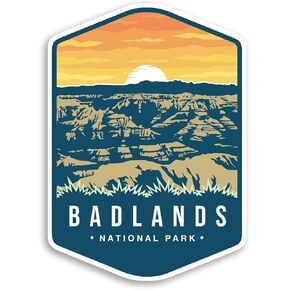 ملصق Badlands National Park للكمبيوتر المحمول للسيارة مقاس 4 بوصة × 5.5 بوصة (ملون)